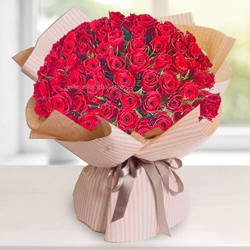 A Hundred Red Roses Bunch